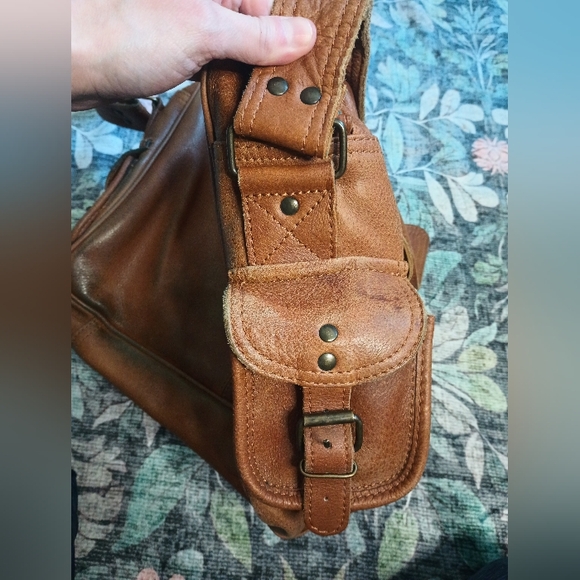 Vintage Paul Marius Leather Messenger Bag Tan Crossbody Pockets Buckle Academia - Picture 4 of 13